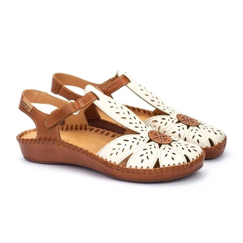 NEW PIKOLINOS women's puerto vallarta semi open shoes in nata